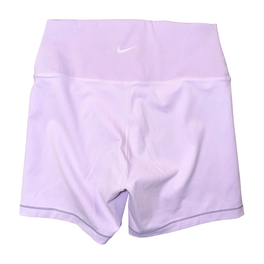 Nike One Dri-FIT Biker Shorts Womens M Purple Good High Rise Ribbed Activewear